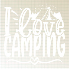 Adesivo camper I LOVE CAMPING AMORE CAMPEGGIO caravan roulotte accessori cod.1825