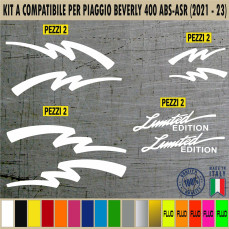 Kit A Grafica COMPLETA compatibile per PIAGGIO BEVERLY 400 ABS ASR disp.in moltissimi colori ANCHE FLUO Cod.2158