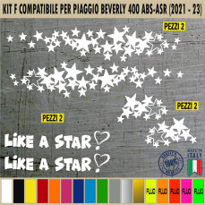 Kit F Grafica COMPLETA STELLE compatibile per PIAGGIO BEVERLY 400 ABS ASR disp.in moltissimi colori ANCHE FLUO Cod.2163