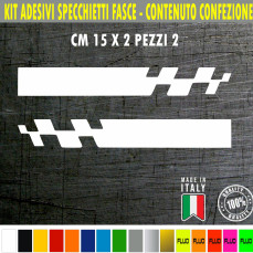 Set 2 Adesivi STRISCE SPECCHIETTI ESTERNI AUTO-CAR universali disponibili in moltissimi colori ANCHE FLUO Cod.1880