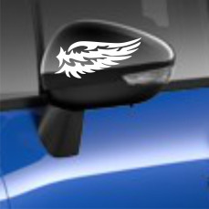 Set 2 Adesivi SPECCHIETTI ESTERNI AUTO-CAR ALI WINGS universali disponibili in moltissimi colori ANCHE FLUO Cod.1882