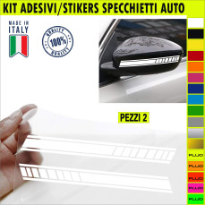 Set 2 Adesivi RACING strisce SPECCHIETTI ESTERNI AUTO-CAR universali disponibili in moltissimi colori ANCHE FLUO Cod.2203