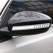 Set 2 Adesivi RACING strisce SPECCHIETTI ESTERNI AUTO-CAR universali disponibili in moltissimi colori ANCHE FLUO Cod.2203