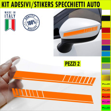 Set 2 Adesivi RACING SPECCHIETTI ESTERNI AUTO-CAR universali disponibili in moltissimi colori ANCHE FLUO Cod.2204