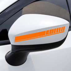 Set 2 Adesivi RACING SPECCHIETTI ESTERNI AUTO-CAR universali disponibili in moltissimi colori ANCHE FLUO Cod.2204