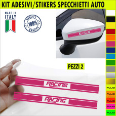Set 2 Adesivi racing SPECCHIETTI ESTERNI AUTO-CAR universali disponibili in moltissimi colori ANCHE FLUO Cod.2207