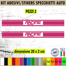 Set 2 Adesivi racing SPECCHIETTI ESTERNI AUTO-CAR universali disponibili in moltissimi colori ANCHE FLUO Cod.2207