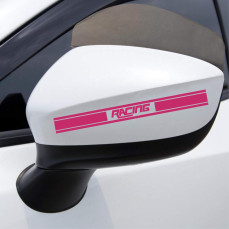Set 2 Adesivi racing SPECCHIETTI ESTERNI AUTO-CAR universali disponibili in moltissimi colori ANCHE FLUO Cod.2207