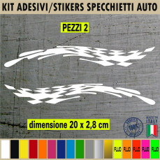 Set 2 Stripes Strisce Adesivi SPECCHIETTI ESTERNI AUTO-CAR universali disponibili in moltissimi colori ANCHE FLUO Cod.2208