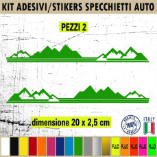 Set 2 Adesivi 4x4 OFF ROAD SPECCHIETTI ESTERNI AUTO-CAR universali disponibili in moltissimi colori ANCHE FLUO Cod.2209