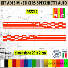 Set 2 Adesivi RACING SPEED SPECCHIETTI ESTERNI AUTO-CAR universali disponibili in moltissimi colori ANCHE FLUO Cod.2212