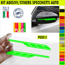 Set 2 Adesivi FASCIA SPEED SPECCHIETTI ESTERNI AUTO-CAR universali disponibili in moltissimi colori ANCHE FLUO Cod.2213
