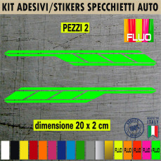 Set 2 Adesivi FASCIA SPEED SPECCHIETTI ESTERNI AUTO-CAR universali disponibili in moltissimi colori ANCHE FLUO Cod.2213