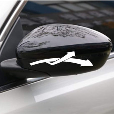 Set 2 Adesivi Fasce freccia SPECCHIETTI ESTERNI AUTO-CAR universali disponibili in moltissimi colori ANCHE FLUO Cod.2216