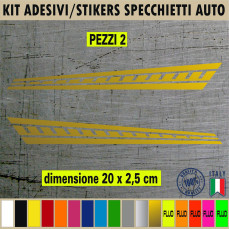 Set 2 Adesivi SCACCHIERA RACING SPECCHIETTI ESTERNI AUTO-CAR universali disponibili in moltissimi colori ANCHE FLUO Cod.2217