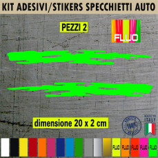 Set 2 Adesivi vintage consumati SPECCHIETTI ESTERNI AUTO-CAR universali disponibili in moltissimi colori ANCHE FLUO Cod.2218