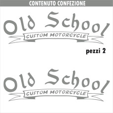 Kit 2 Adesivi SERBATOIO OLD SCHOOL custom motorcycle moto chopper harley vintage disp.in molti colori ANCHE FLUO Cod.1666