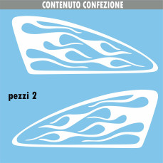 Kit 2 Adesivi SERBATOIO fiamme devil flame moto chopper harley vintage disponibile in moltissimi colori ANCHE FLUO Cod.1677