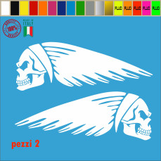 Kit 2 Adesivi SERBATOIO INDIAN TESCHIO TRIBALE moto chopper harley vintage disp. in moltissimi colori ANCHE FLUO Cod.1784