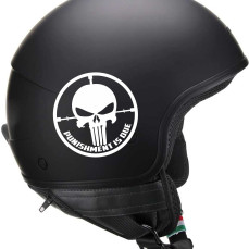 Kit2 Adesivi SERBATOIO/CASCO PUNISHEMENT IS DUE (la punizione è dovuta) moto chopper vintage disp. in molt. colori Cod.1785
