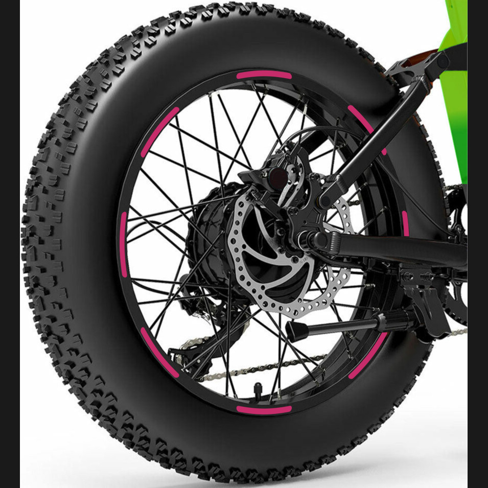 Kit adesivi Cerchi bici Fat Bike MTB 20-26-29'' Ruote Mountain vari colori ANCHE FLUO Cod.2043