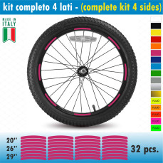 Kit adesivi Cerchi bici Fat Bike MTB 20-26-29'' Ruote Mountain vari colori ANCHE FLUO Cod.2043