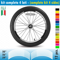Kit adesivi Cerchi bici Fat Bike MTB 20-26-29'' Ruote Mountain vari colori ANCHE FLUO Cod.2047