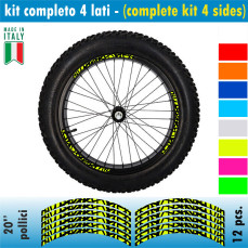 Kit adesivi Cerchi bici Fat Bike MTB 20''pollici Ruote Mountain vari colori cod.2106