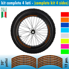 Kit adesivi Cerchi bici Fat Bike MTB 20''pollici Ruote Mountain vari colori cod.2107