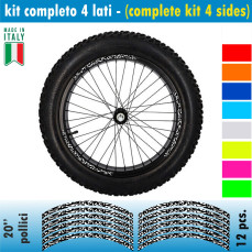 Kit adesivi Cerchi bici Fat Bike MTB 20''pollici Ruote Mountain vari colori cod.2108