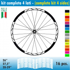 Kit adesivi per Cerchi Bici 26 - 27,5 - 28- 29 Pollici Ruota MTB Mountain Bike vari colori ANCHE FLUO Cod.MTB001