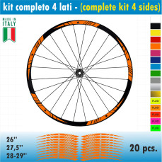 Kit adesivi per Cerchi Bici 26 - 27,5 - 28- 29 Pollici Ruota MTB Mountain Bike vari colori ANCHE FLUO Cod.MTB002