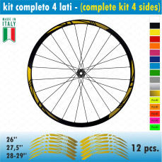 Kit adesivi per Cerchi Bici 26 - 27,5 - 28- 29 Pollici Ruota MTB Mountain Bike vari colori ANCHE FLUO Cod.MTB003