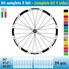 Kit adesivi per Cerchi Bici 26 - 27,5 - 28- 29 Pollici Ruota MTB Mountain Bike vari colori ANCHE FLUO Cod.MTB008