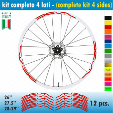 Kit adesivi per Cerchi Bici 26 - 27,5 - 28- 29 Pollici Ruota MTB Mountain Bike vari colori ANCHE FLUO Cod.MTB010
