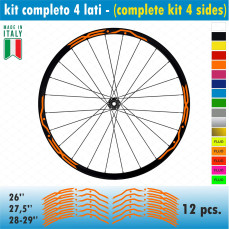Kit adesivi per Cerchi Bici 26 - 27,5 - 28- 29 Pollici Ruota MTB Mountain Bike vari colori ANCHE FLUO Cod.MTB010