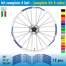 Kit adesivi per Cerchi Bici 26 - 27,5 - 28- 29 Pollici Ruota MTB Mountain Bike vari colori ANCHE FLUO Cod.MTB010