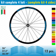 Kit adesivi per Cerchi Bici 26 - 27,5 - 28- 29 Pollici Ruota MTB Mountain Bike vari colori ANCHE FLUO Cod.MTB010