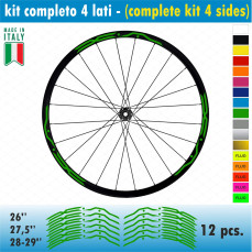Kit adesivi per Cerchi Bici 26 - 27,5 - 28- 29 Pollici Ruota MTB Mountain Bike vari colori ANCHE FLUO Cod.MTB010