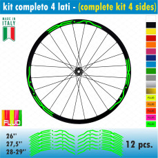 Kit adesivi per Cerchi Bici 26 - 27,5 - 28- 29 Pollici Ruota MTB Mountain Bike vari colori ANCHE FLUO Cod.MTB010
