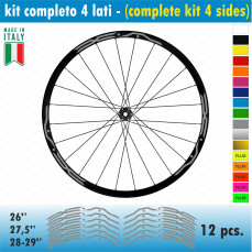Kit adesivi per Cerchi Bici 26 - 27,5 - 28- 29 Pollici Ruota MTB Mountain Bike vari colori ANCHE FLUO Cod.MTB010