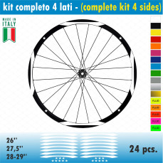Kit adesivi per Cerchi Bici 26 - 27,5 - 28- 29 Pollici Ruota MTB Mountain Bike vari colori ANCHE FLUO Cod.MTB013