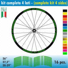 Kit adesivi per Cerchi Bici 26 - 27,5 - 28- 29 Pollici Ruota MTB Mountain Bike vari colori ANCHE FLUO Cod.MTB017