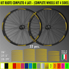 Kit adesivi per Cerchi Bici 26 - 27,5 - 28- 29 Pollici Ruota MTB Mountain Bike vari colori ANCHE FLUO Cod.MTB018