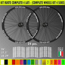 Kit adesivi per Cerchi Bici 26 - 27,5 - 28- 29 Pollici Ruota MTB Mountain Bike vari colori ANCHE FLUO Cod.MTB019