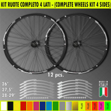 Kit adesivi per Cerchi Bici 26 - 27,5 - 28- 29 Pollici Ruota MTB Mountain Bike vari colori ANCHE FLUO Cod.MTB020
