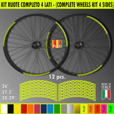 Kit adesivi per Cerchi Bici 26 - 27,5 - 28- 29 Pollici Ruota MTB Mountain Bike vari colori ANCHE FLUO Cod.MTB021
