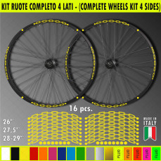Kit adesivi per Cerchi Bici 26 - 27,5 - 28- 29 Pollici Ruota MTB Mountain Bike vari colori ANCHE FLUO Cod.MTB023