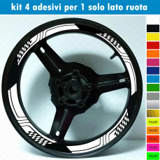 Kit 4 adesivi interno Cerchi Moto bordo interno racing wheels ruote 17 Pollici inner rim vari colori ANCHE FLUO Cod. INT01