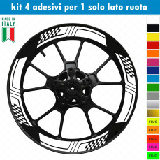 Kit 4 adesivi interno Cerchi Moto bordo interno racing wheels ruote 17 Pollici inner rim vari colori ANCHE FLUO Cod. INT01